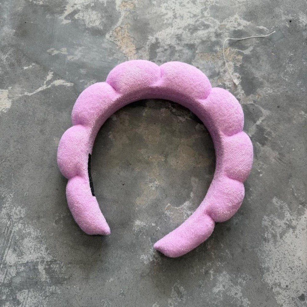 Pink Puffy Cloud Spa Headband Skincare Makeup Hair Band